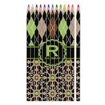 Argyle & Moroccan Mosaic Colored Pencils (Personalized)