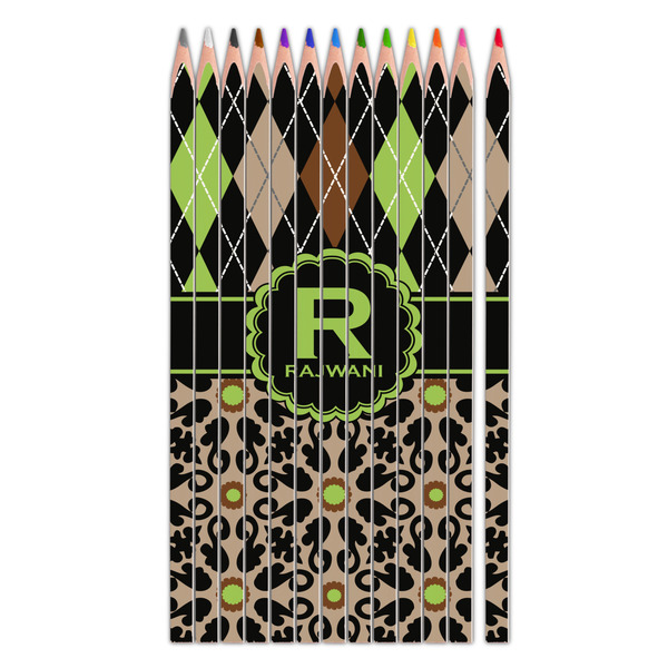 Custom Argyle & Moroccan Mosaic Colored Pencils (Personalized)