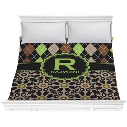 Argyle & Moroccan Mosaic Comforter - King (Personalized)