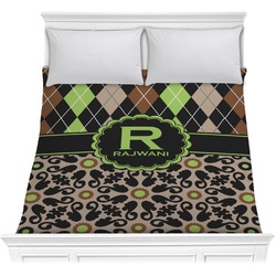 Argyle & Moroccan Mosaic Comforter - Full / Queen (Personalized)