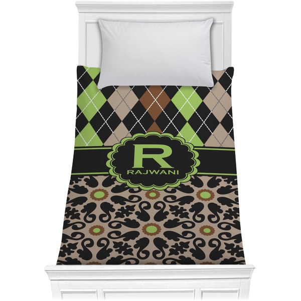 Custom Argyle & Moroccan Mosaic Comforter - Twin (Personalized)