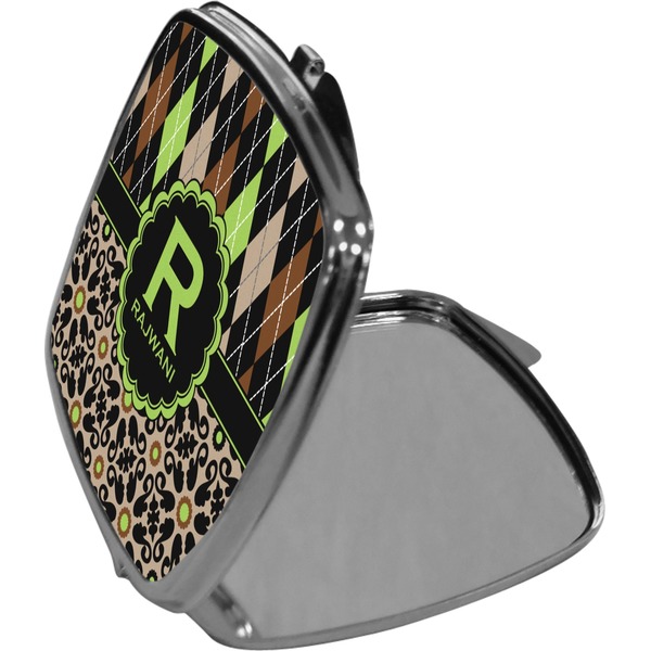 Argyle & Moroccan Mosaic Compact Mirror (Side View)