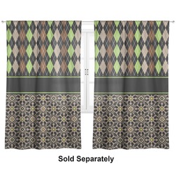 Argyle & Moroccan Mosaic Curtain Panel - Custom Size