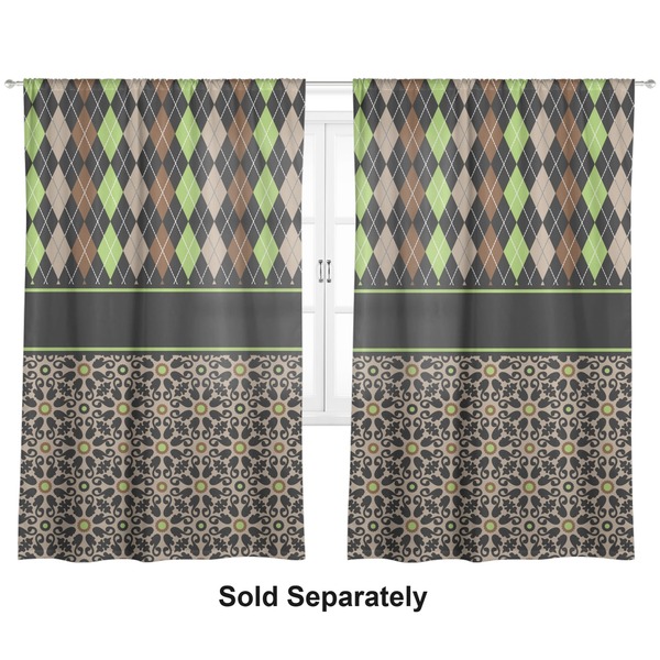 Custom Argyle & Moroccan Mosaic Curtain Panel - Custom Size