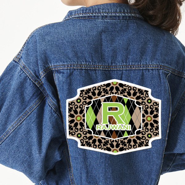 Custom Argyle & Moroccan Mosaic Twill Iron On Patch - Custom Shape - 3XL (Personalized)