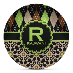 Argyle & Moroccan Mosaic Microwave Safe Plastic Plate - Composite Polymer (Personalized)