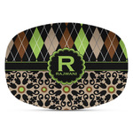 Argyle & Moroccan Mosaic Plastic Platter - Microwave & Oven Safe Composite Polymer (Personalized)