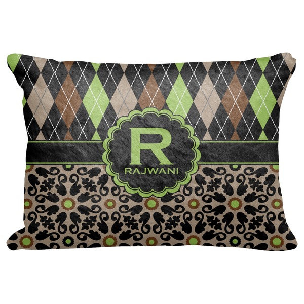 Custom Argyle & Moroccan Mosaic Decorative Baby Pillowcase - 16"x12" (Personalized)