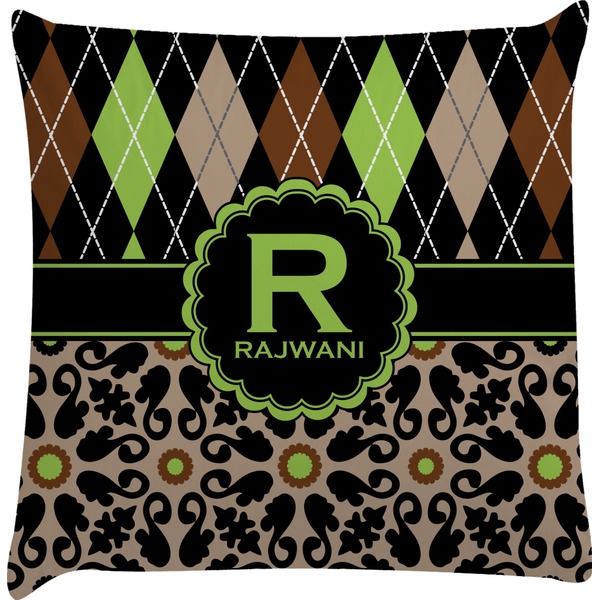Custom Argyle & Moroccan Mosaic Decorative Pillow Case (Personalized)
