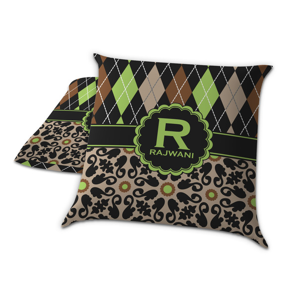 Argyle & Moroccan Mosaic Decorative Pillow Case - TWO