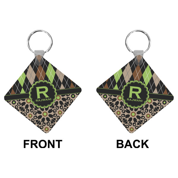 Argyle & Moroccan Mosaic Diamond Keychain (Front + Back)