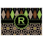 Argyle & Moroccan Mosaic Laminated Placemat w/ Name and Initial