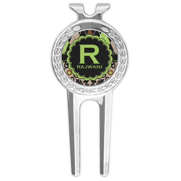 Custom Argyle & Moroccan Mosaic Golf Divot Tool & Ball Marker (Personalized)