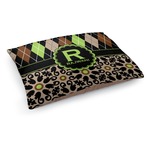 Argyle & Moroccan Mosaic Dog Bed - Medium w/ Name and Initial