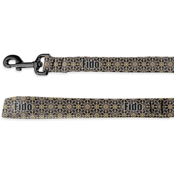 Custom Argyle & Moroccan Mosaic Deluxe Dog Leash - 4 ft (Personalized)