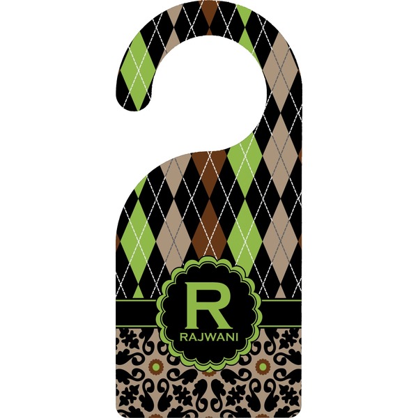 Custom Argyle & Moroccan Mosaic Door Hanger (Personalized)