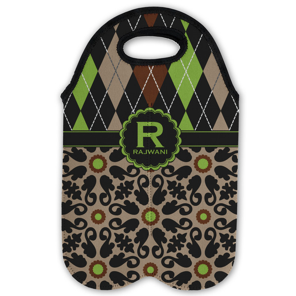 Argyle & Moroccan Mosaic Double Wine Tote - Flat (new)