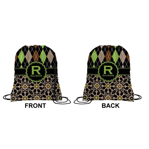 Argyle & Moroccan Mosaic Drawstring Backpack