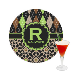 Argyle & Moroccan Mosaic Printed Drink Topper -  2.5" (Personalized)