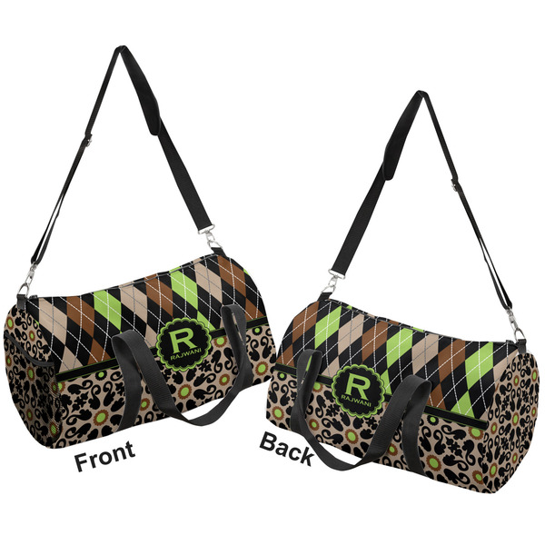 Argyle & Moroccan Mosaic Duffle bag small front and back sides