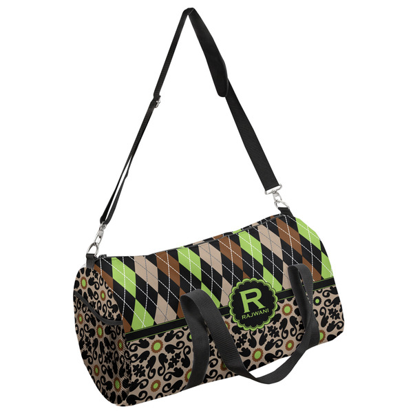 Custom Argyle & Moroccan Mosaic Duffel Bag (Personalized)