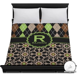 Argyle & Moroccan Mosaic Duvet Cover - Full / Queen (Personalized)