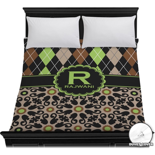 Custom Argyle & Moroccan Mosaic Duvet Cover - Full / Queen (Personalized)