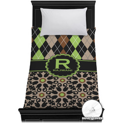 Argyle & Moroccan Mosaic Duvet Cover - Twin XL (Personalized)