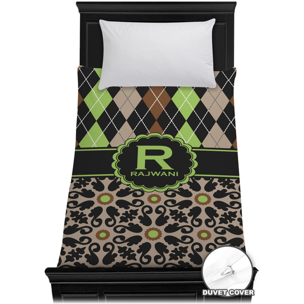 Custom Argyle & Moroccan Mosaic Duvet Cover - Twin XL (Personalized)
