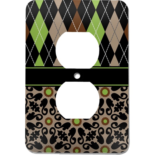 Custom Argyle & Moroccan Mosaic Electric Outlet Plate