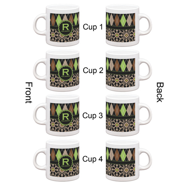 Argyle & Moroccan Mosaic Espresso Cup Set of 4 - Apvl