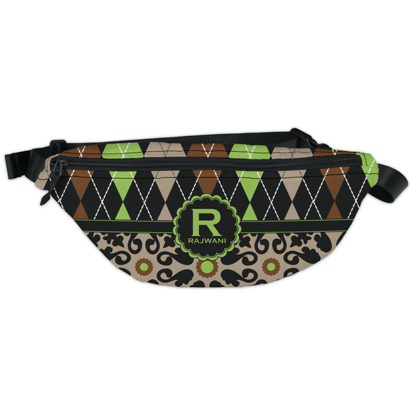 Custom Argyle & Moroccan Mosaic Fanny Pack - Classic Style (Personalized)