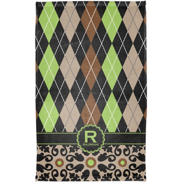 Argyle & Moroccan Mosaic Finger Tip Towel - Full View