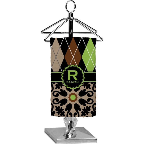 Custom Argyle & Moroccan Mosaic Finger Tip Towel - Full Print (Personalized)
