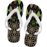 Argyle & Moroccan Mosaic Flip Flops - Small (Personalized)