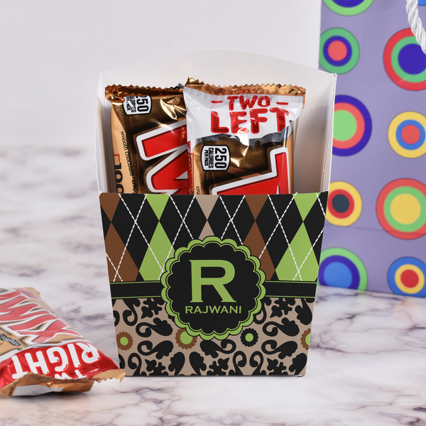 Argyle & Moroccan Mosaic French Fry Favor Box - w/ Treats View