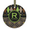 Argyle & Moroccan Mosaic Frosted Glass Ornament - Round