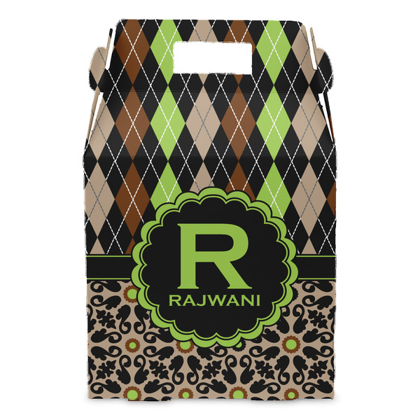 Argyle & Moroccan Mosaic Gable Favor Box - Front