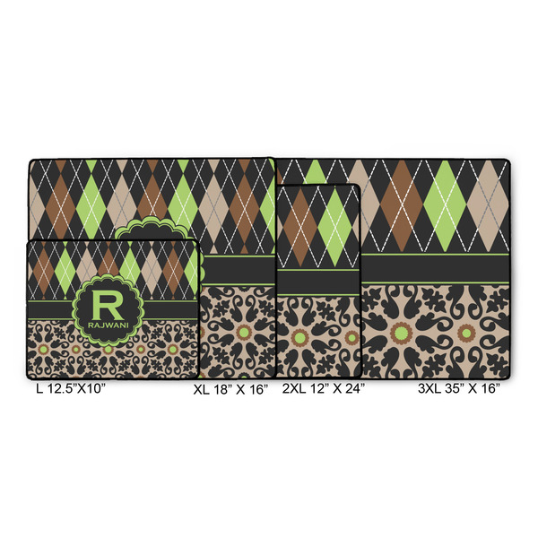 Argyle & Moroccan Mosaic Gaming Mats - SIZE CHART