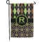 Argyle & Moroccan Mosaic Small Garden Flag - Double Sided w/ Name and Initial