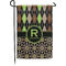Argyle & Moroccan Mosaic Small Garden Flag - Single Sided w/ Name and Initial
