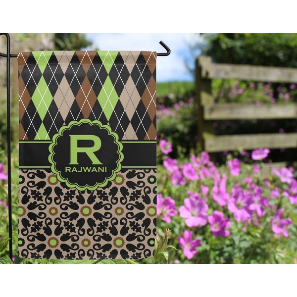 Argyle & Moroccan Mosaic Garden Flag - Outside In Flowers