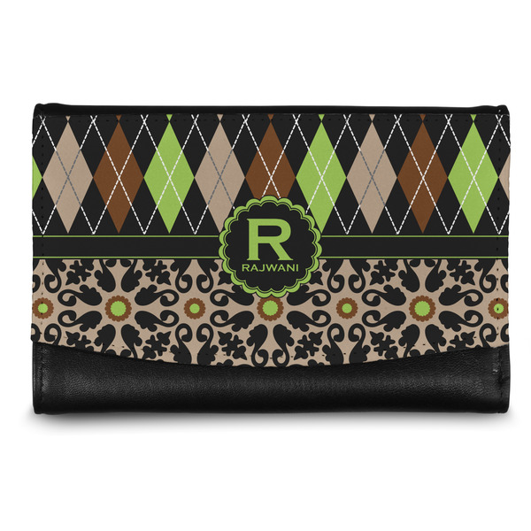 Custom Argyle & Moroccan Mosaic Genuine Leather Women's Wallet - Small (Personalized)