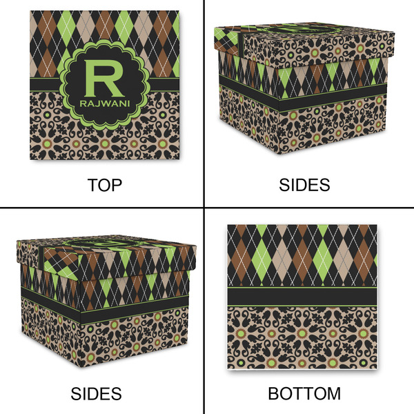 Argyle & Moroccan Mosaic Gift Boxes with Lid - Canvas Wrapped - Medium - Approval