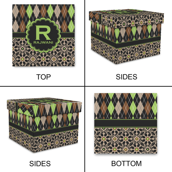 Argyle & Moroccan Mosaic Gift Boxes with Lid - Canvas Wrapped - X-Large - Approval