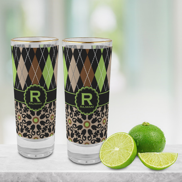 Argyle & Moroccan Mosaic Glass Shot Glass - 2 oz - LIFESTYLE