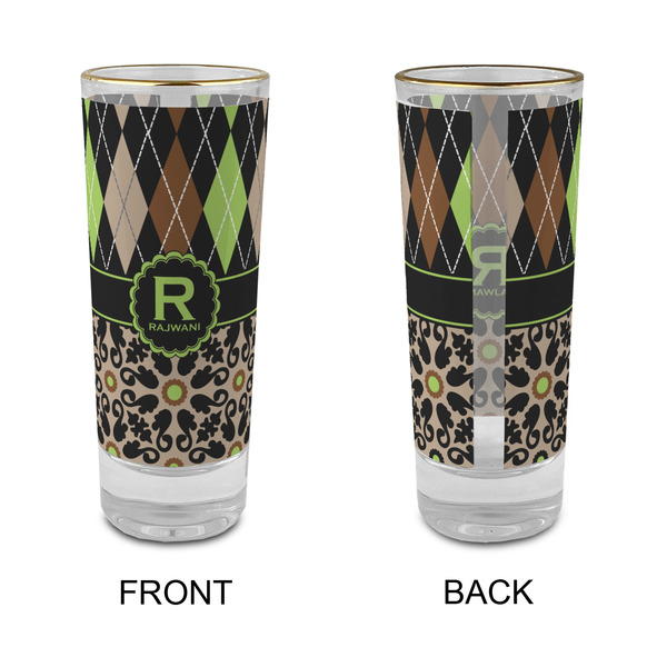 Argyle & Moroccan Mosaic Glass Shot Glass - 2 oz - Single - APPROVAL
