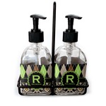 Argyle & Moroccan Mosaic Glass Soap & Lotion Bottle Set (Personalized)