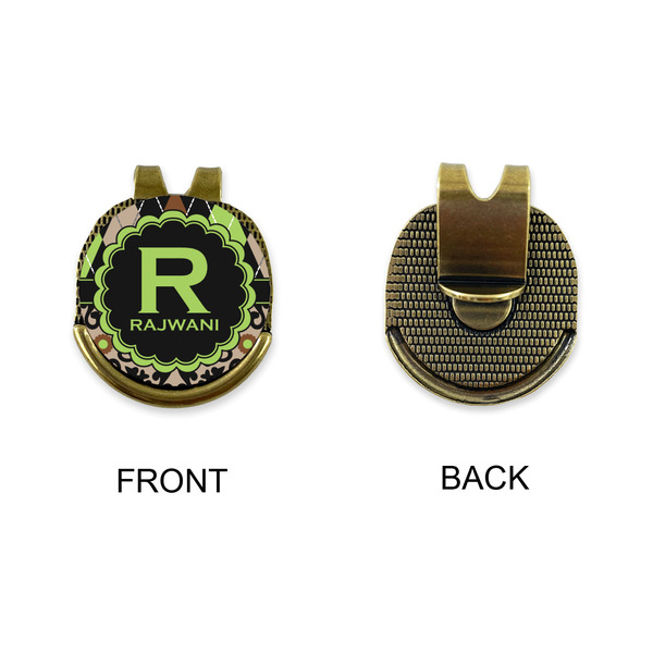 Argyle & Moroccan Mosaic Golf Ball Hat Clip Marker - Apvl - GOLD