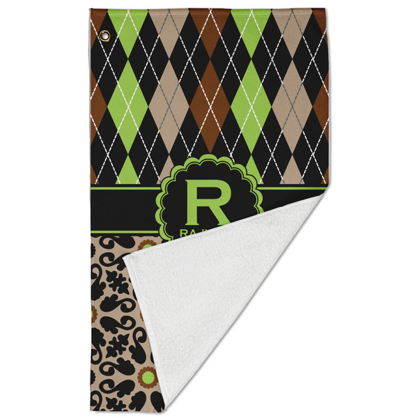 Argyle & Moroccan Mosaic Golf Towel - Folded (Large)
